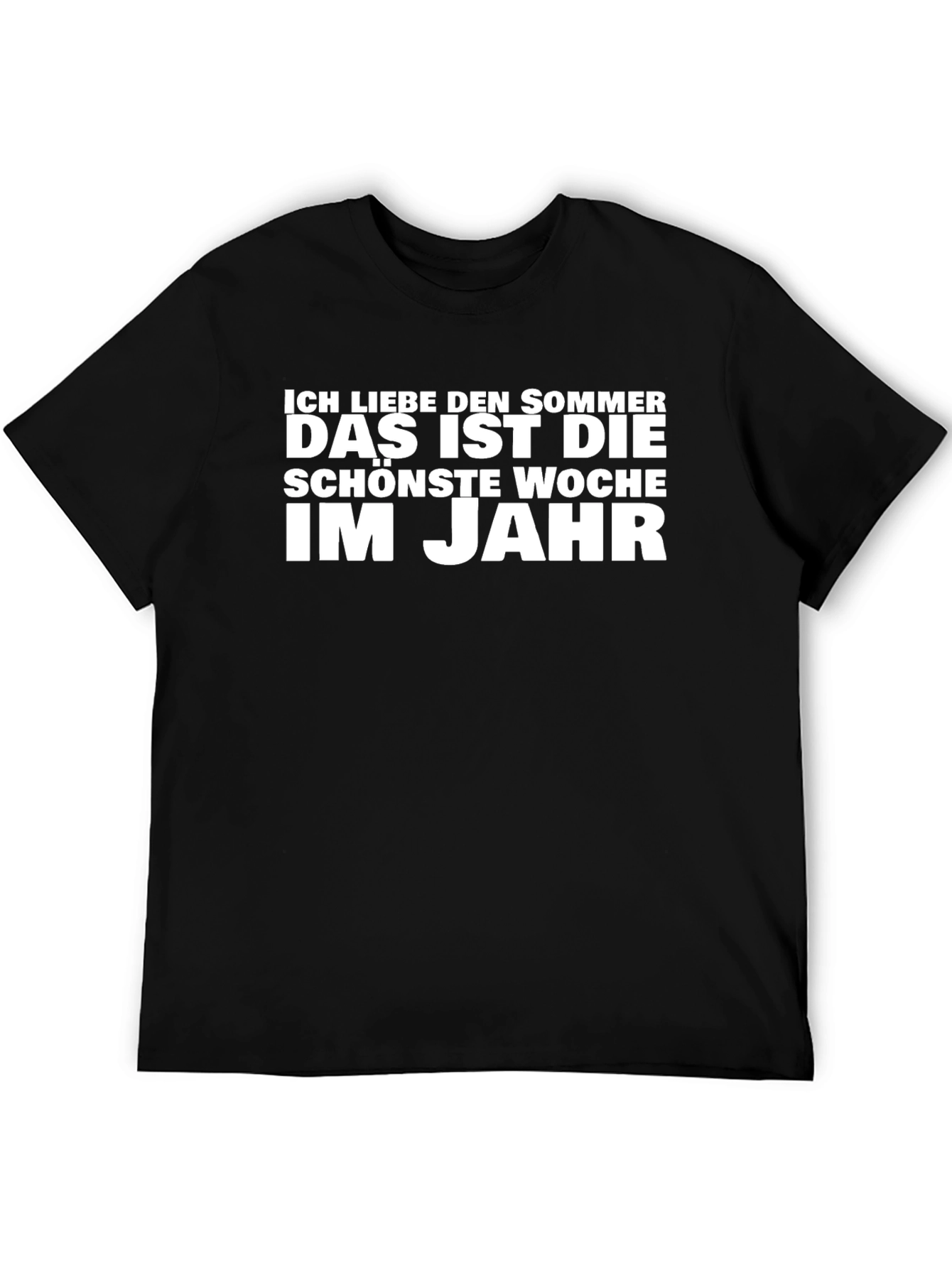 Ich Liebe Den Sommer Black Graphic T-Shirt