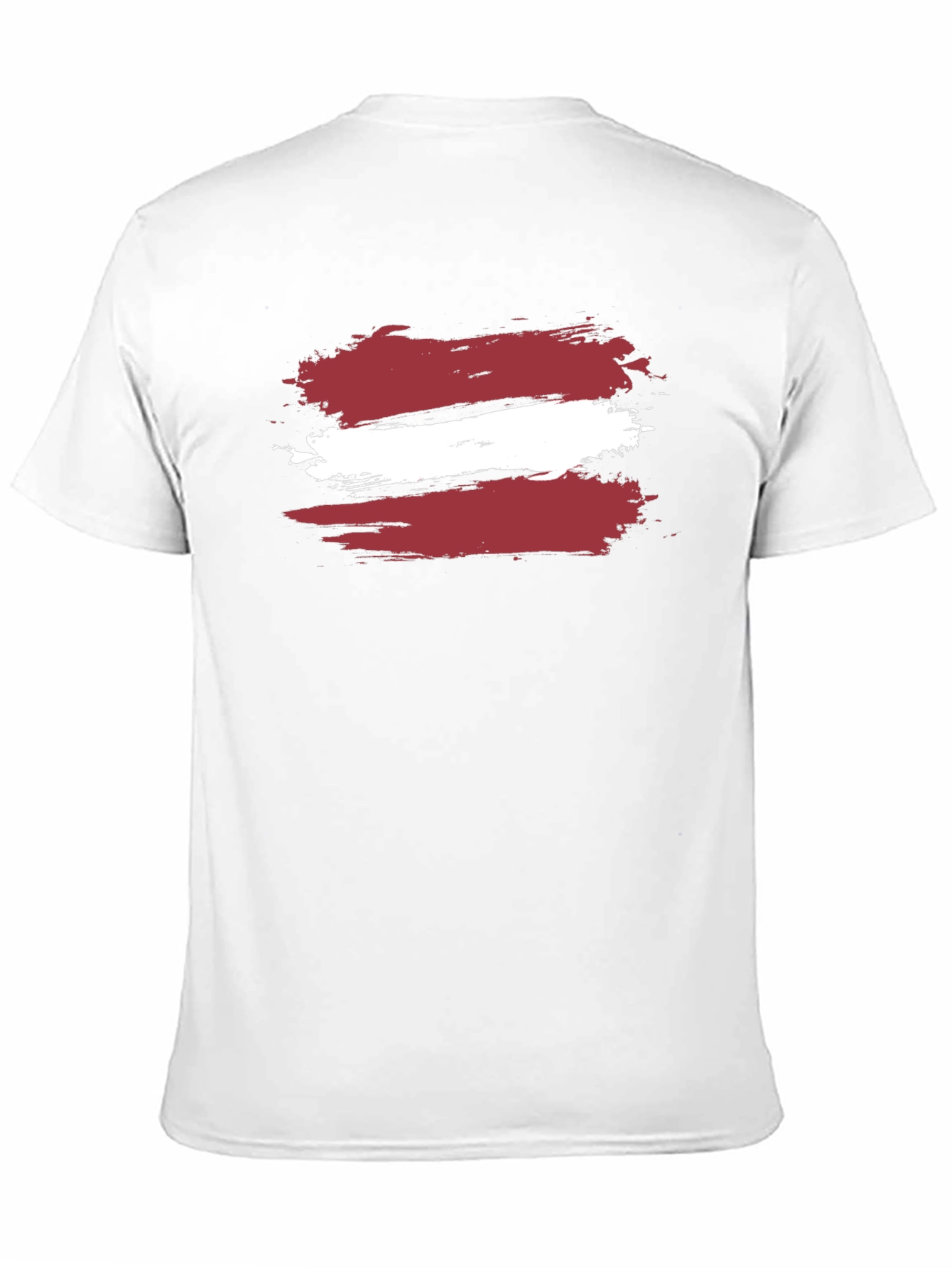 Latvia Flag Brushstroke T-Shirt - Black Casual Style