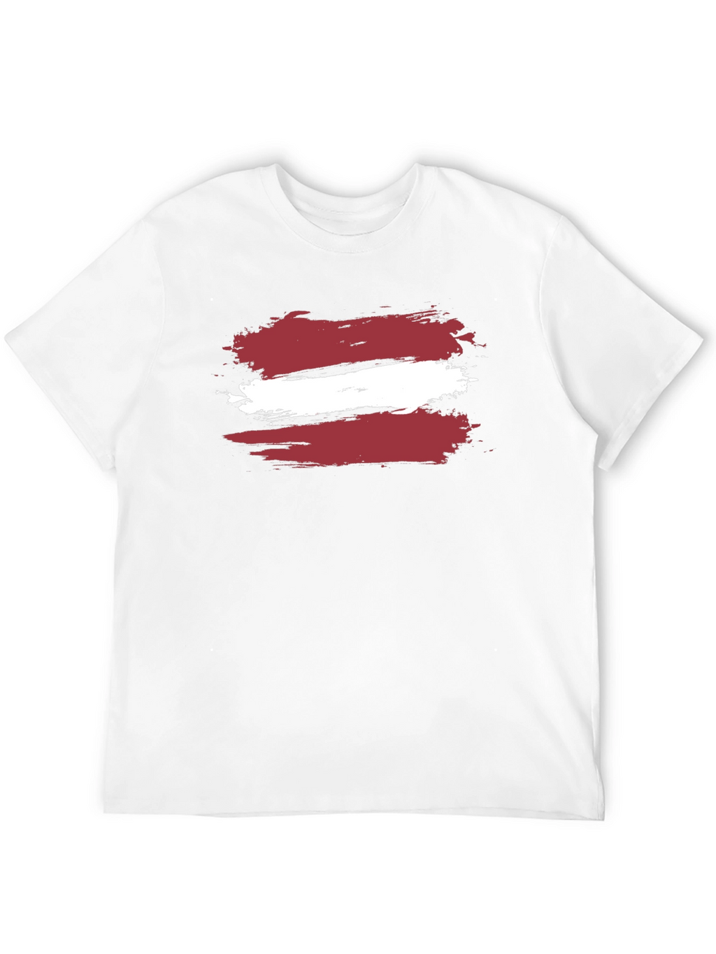 Latvia Flag Brushstroke T-Shirt - Black Casual Style