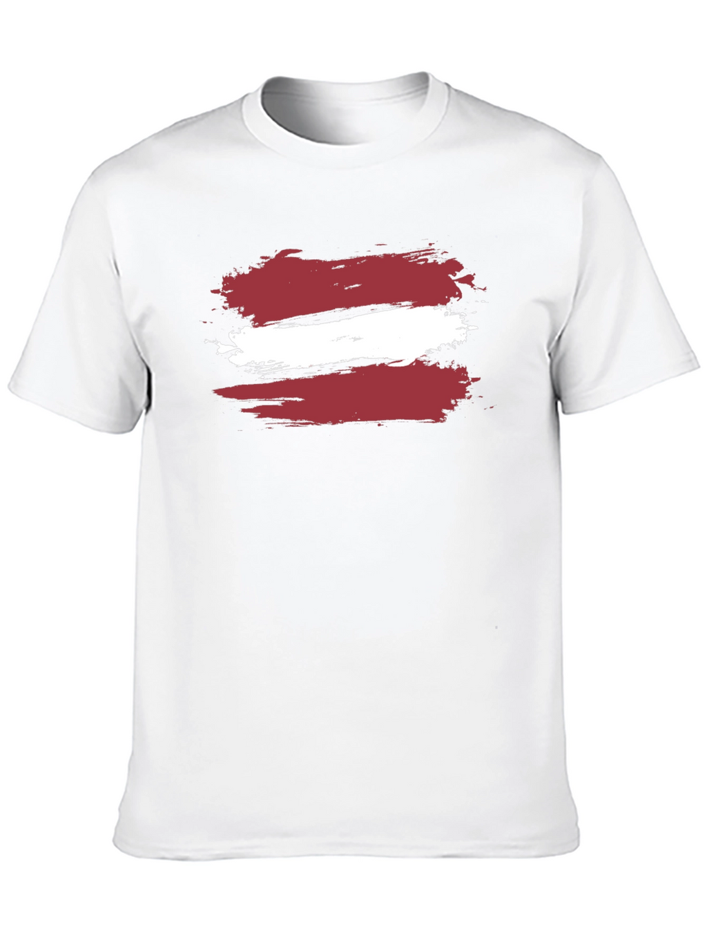Latvia Flag Brushstroke T-Shirt - Black Casual Style