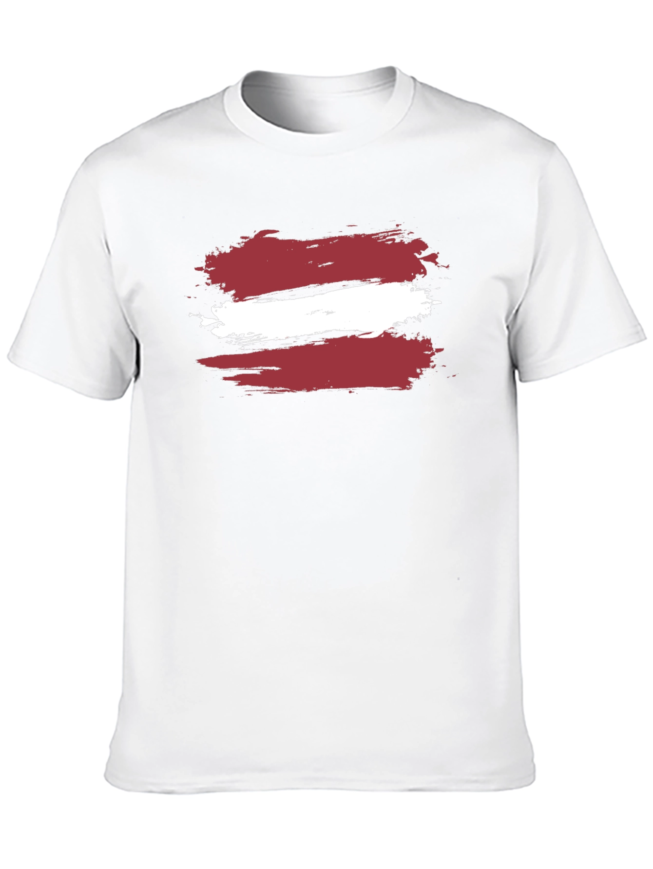 Latvia Flag Brushstroke T-Shirt - Black Casual Style
