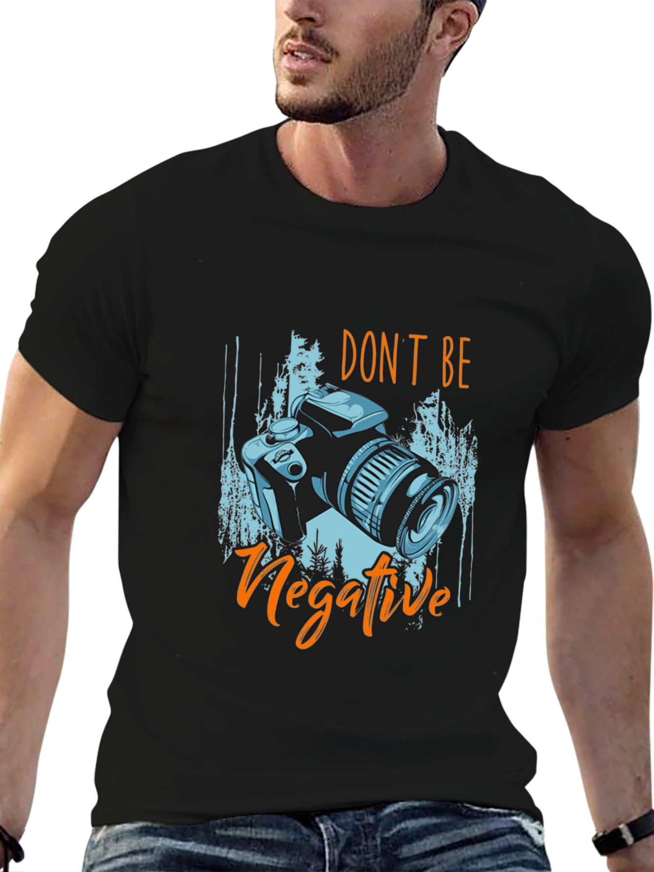 Dont Be Negative Camera Graphic T-Shirt