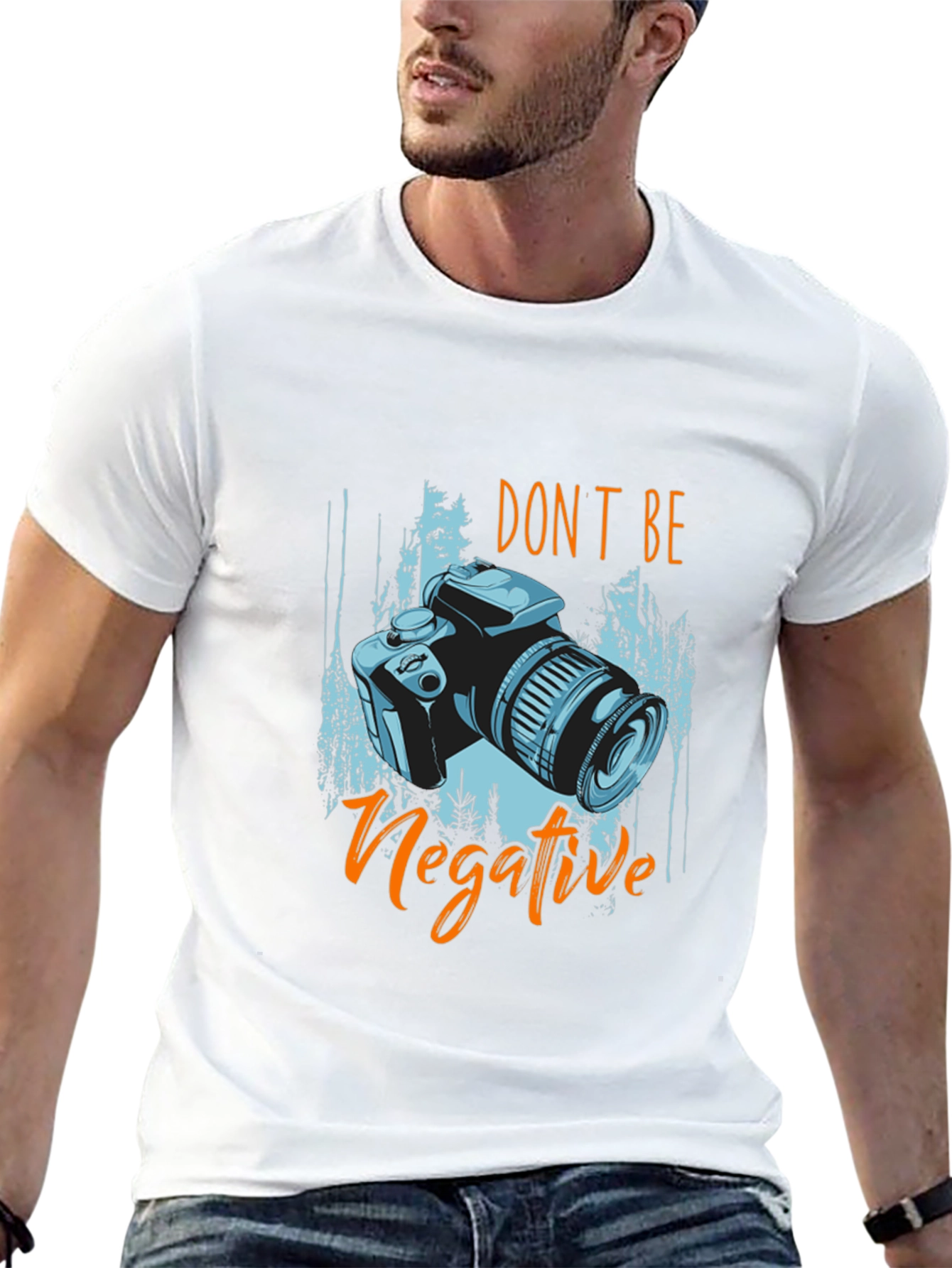 Dont Be Negative Camera Graphic T-Shirt