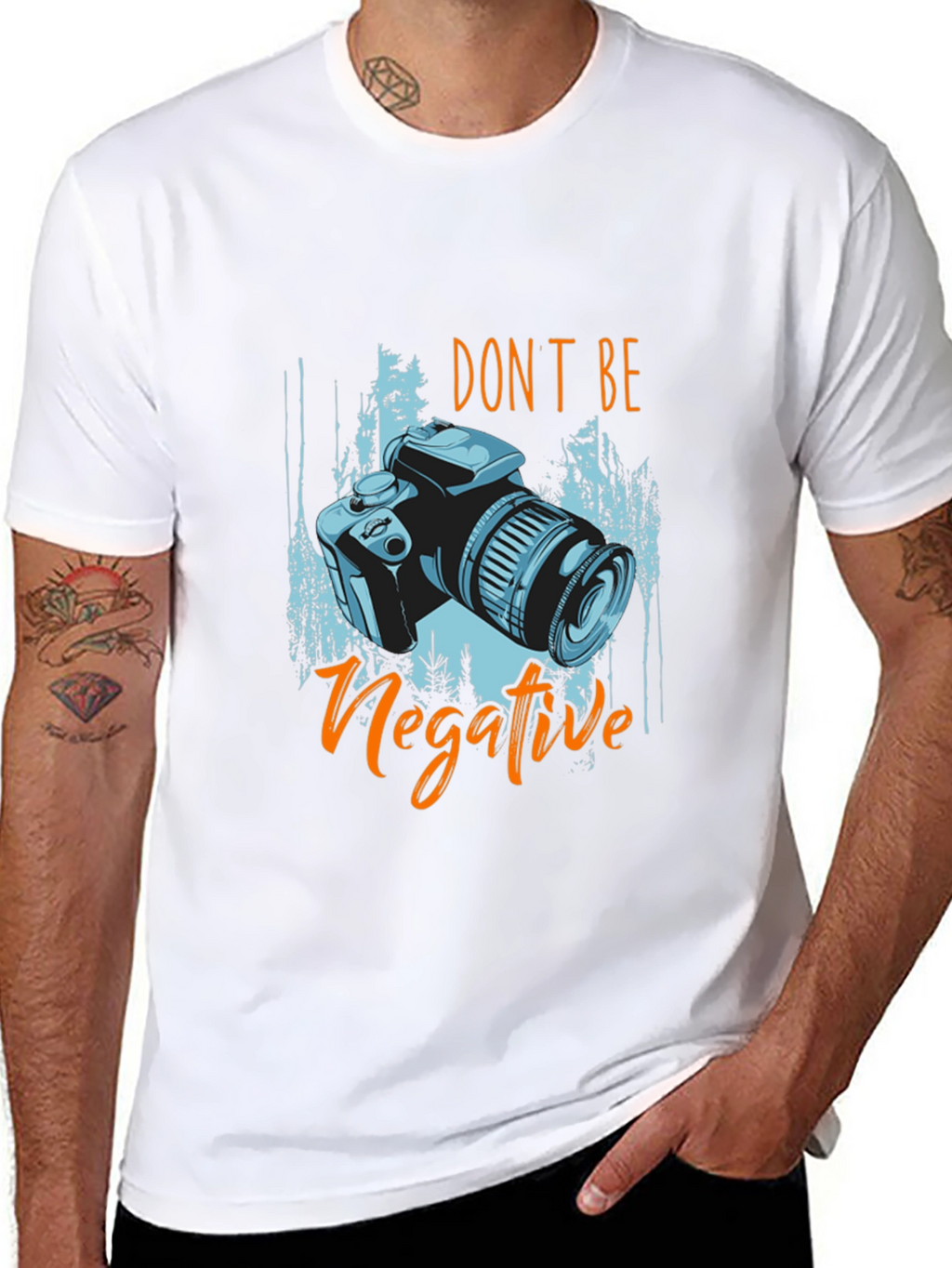 Dont Be Negative Camera Graphic T-Shirt
