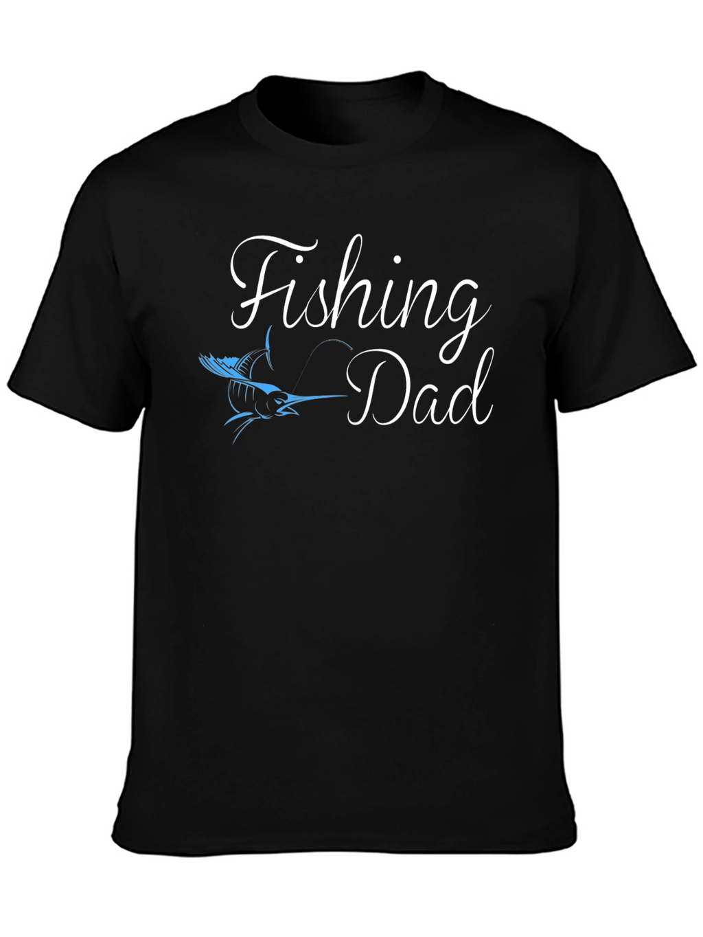 Fishing Dad T-Shirt - Black Tee with Fish Graphic