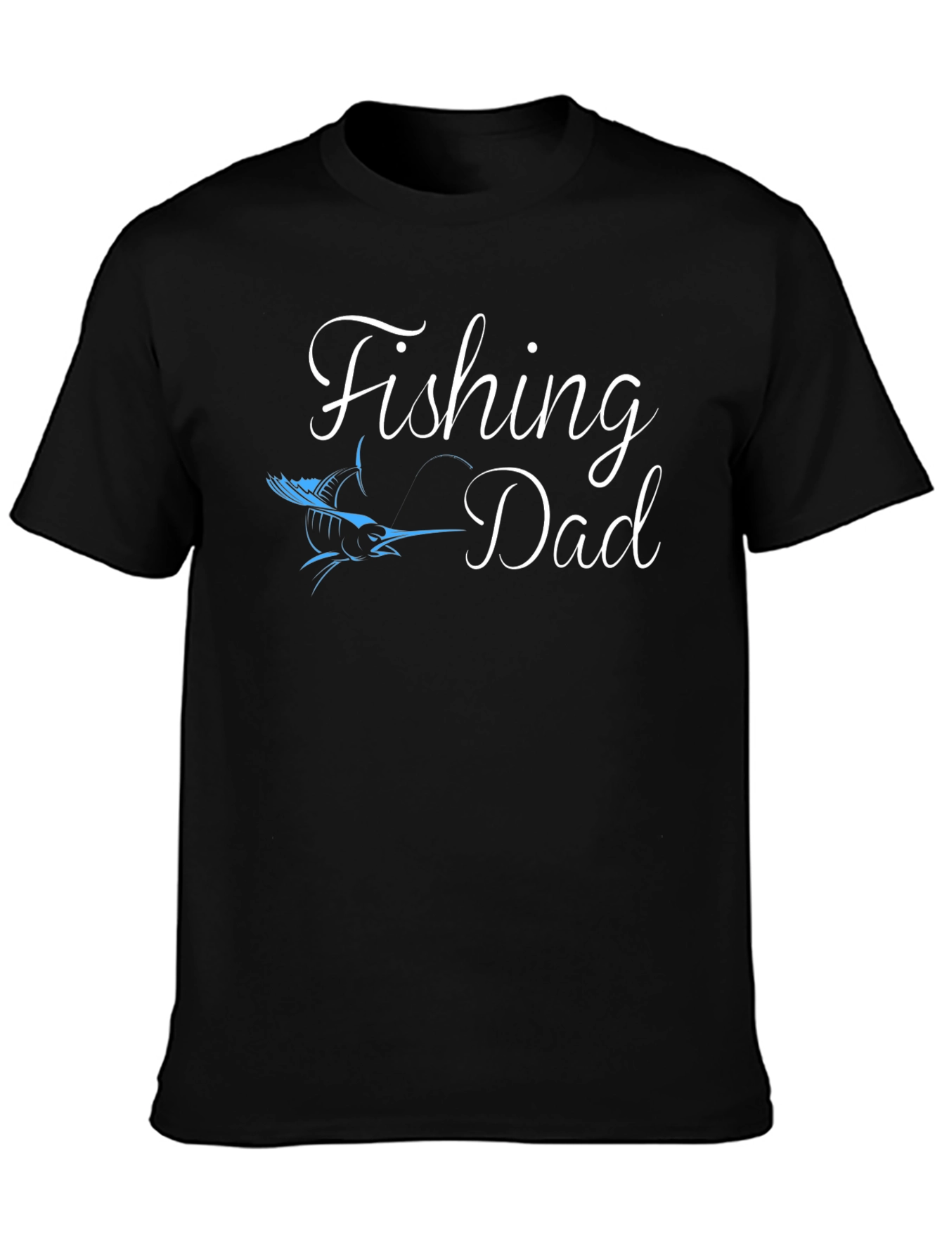 Fishing Dad T-Shirt - Black Tee with Fish Graphic