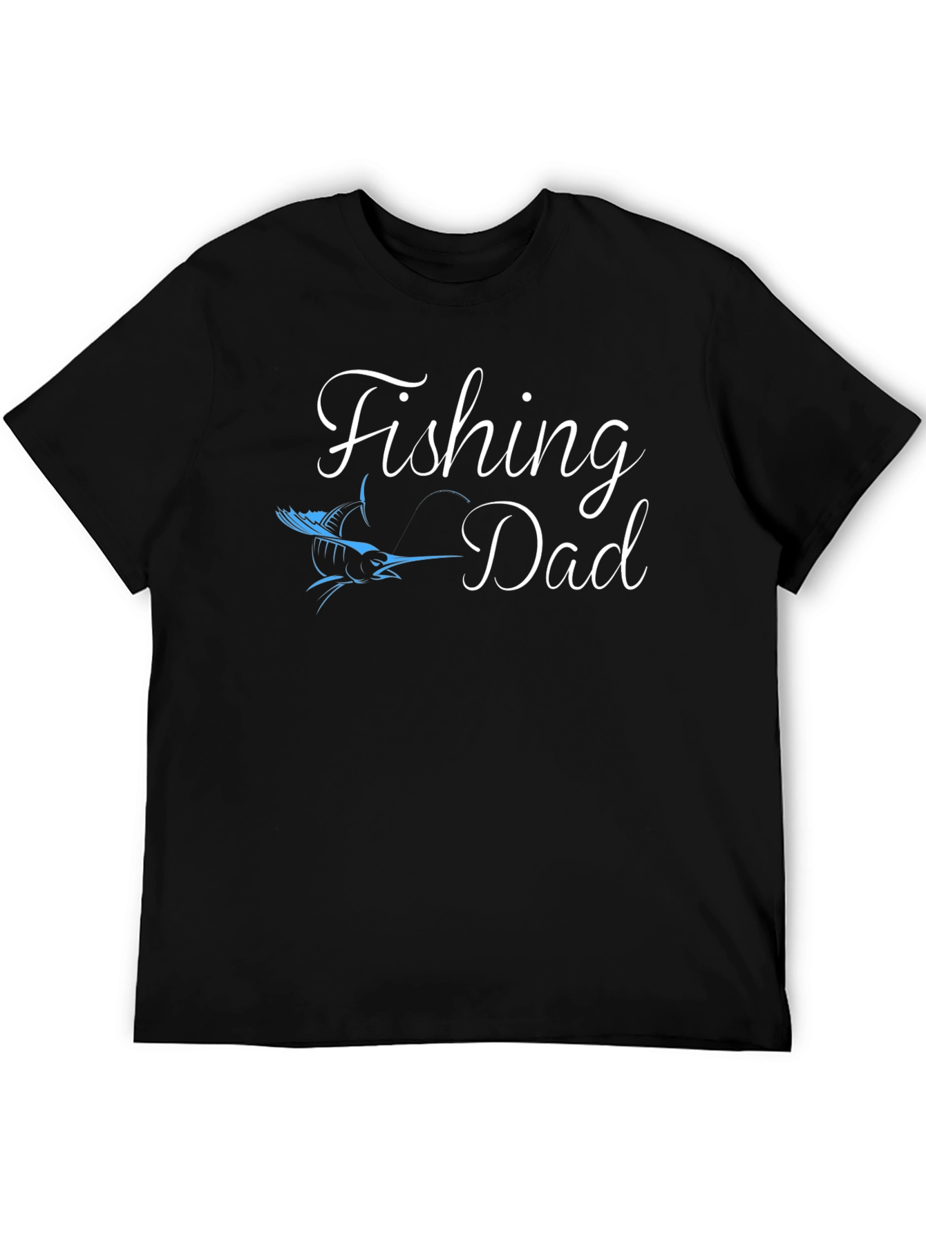 Fishing Dad T-Shirt - Black Tee with Fish Graphic