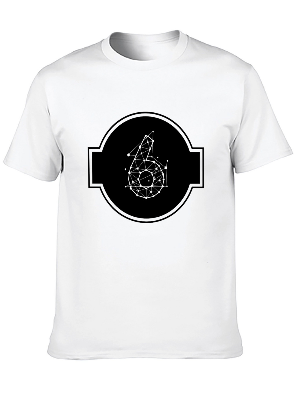 Geometric Number 6 Graphic Tee - Modern Mens T-Shirt