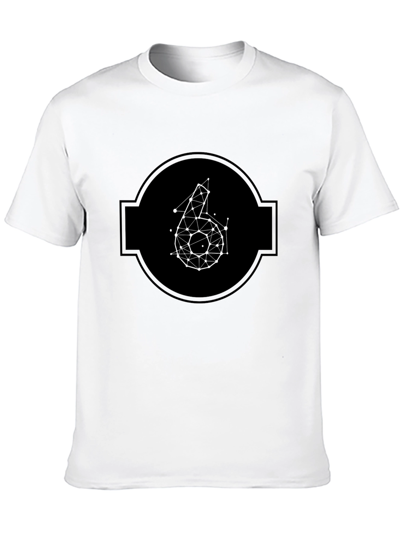 Geometric Number 6 Graphic Tee - Modern Mens T-Shirt