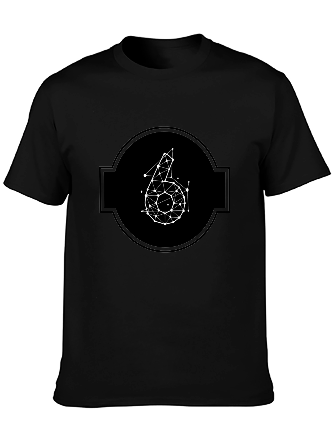 Geometric Number 6 Graphic Tee - Modern Mens T-Shirt