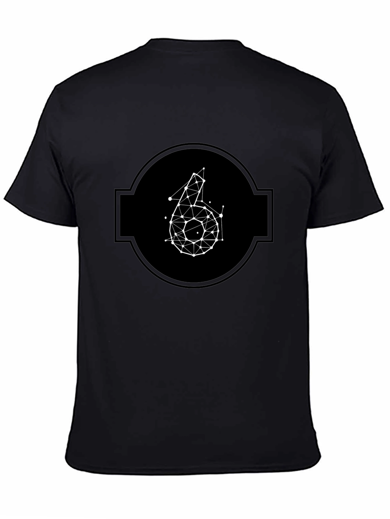 Geometric Number 6 Graphic Tee - Modern Mens T-Shirt