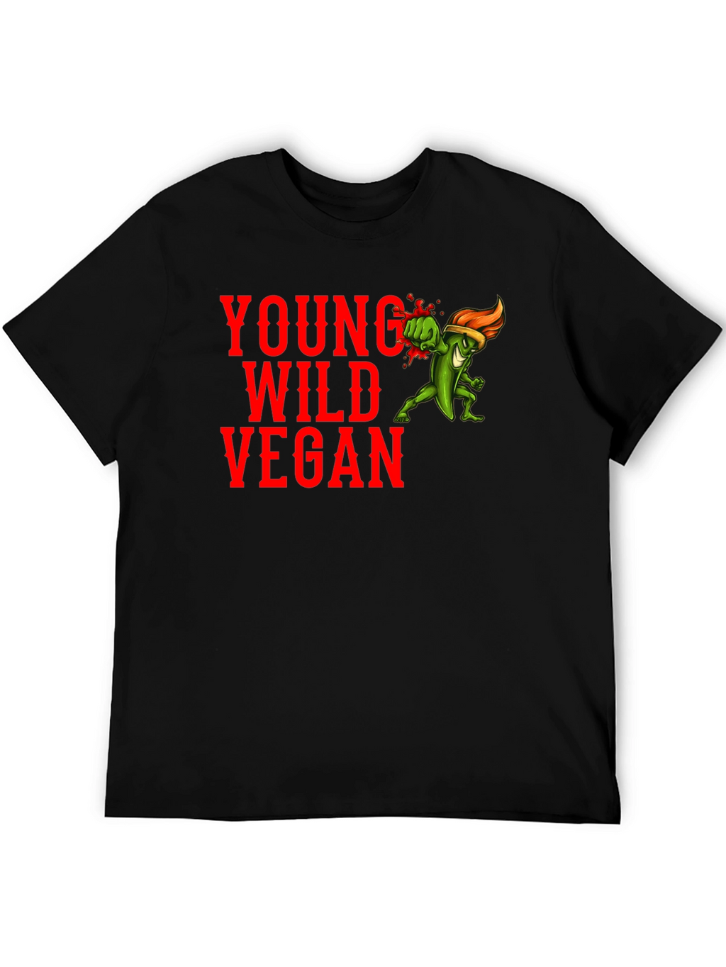 Young Wild Vegan Graphic Tee - Black