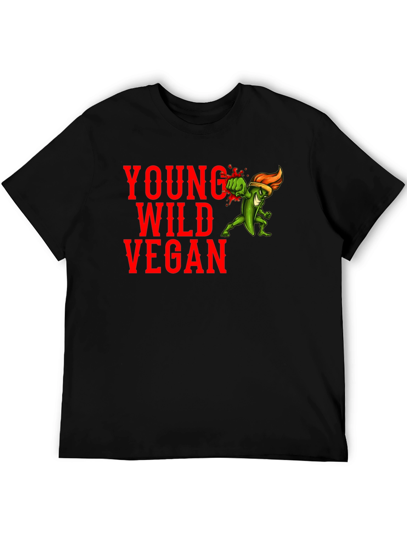 Young Wild Vegan Graphic Tee - Black