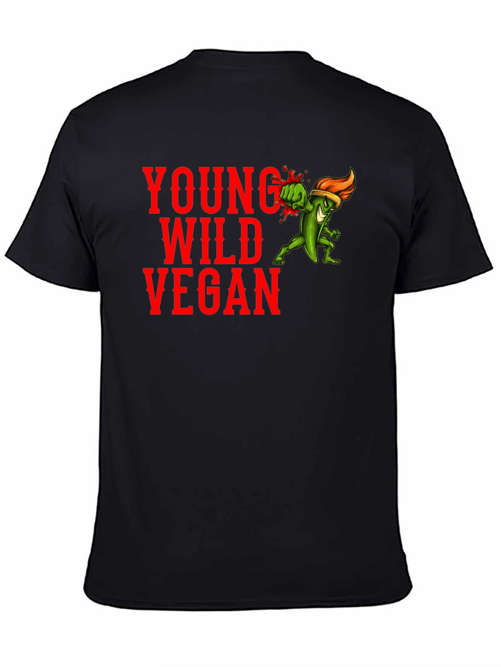 Young Wild Vegan Graphic Tee - Black