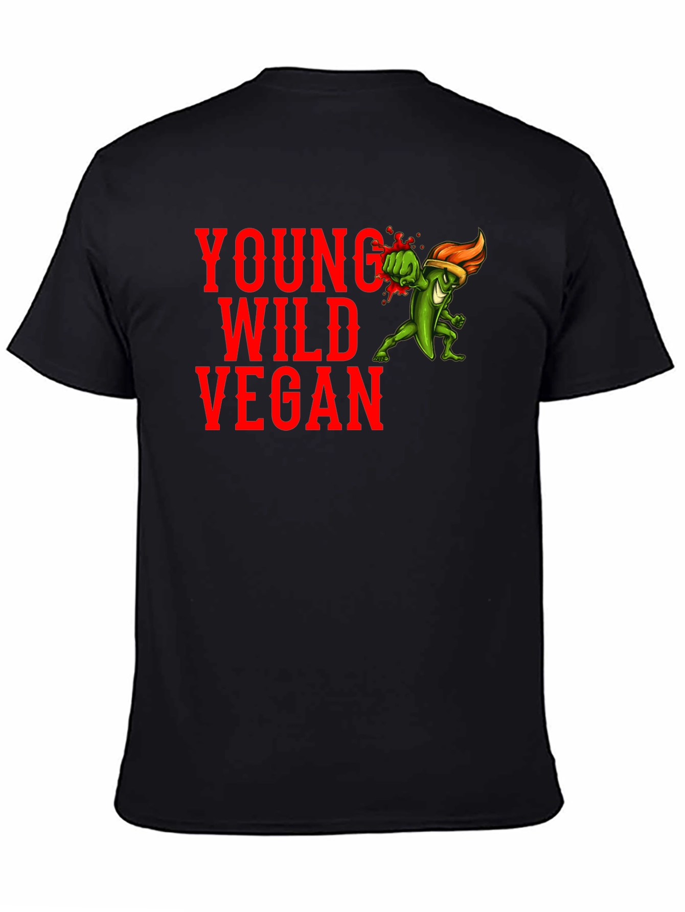 Young Wild Vegan Graphic Tee - Black