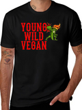 Young Wild Vegan Graphic Tee - Black
