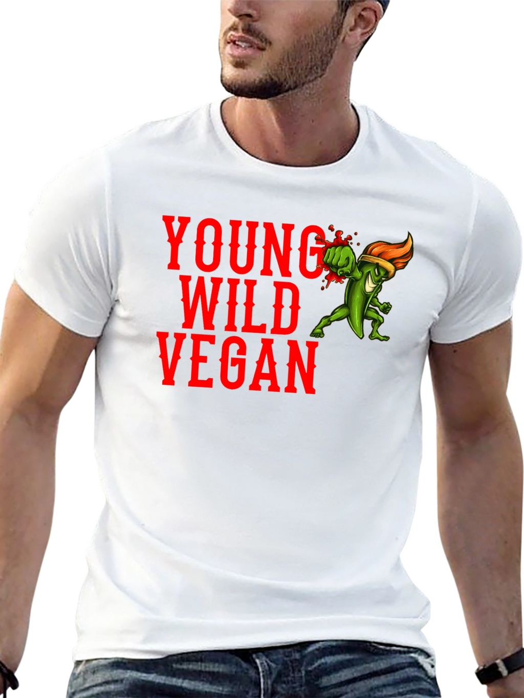 Young Wild Vegan Graphic Tee - Black