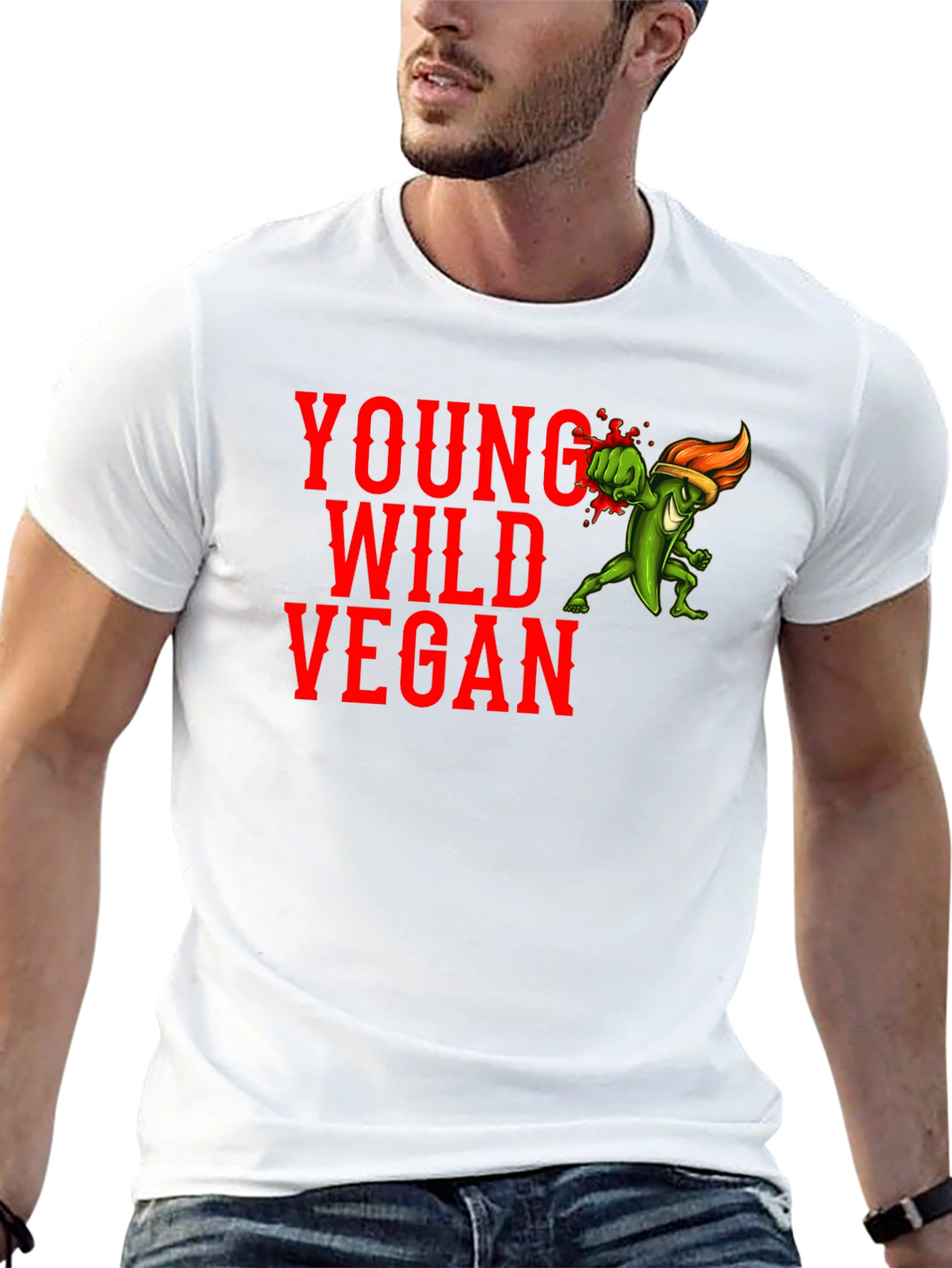 Young Wild Vegan Graphic Tee - Black