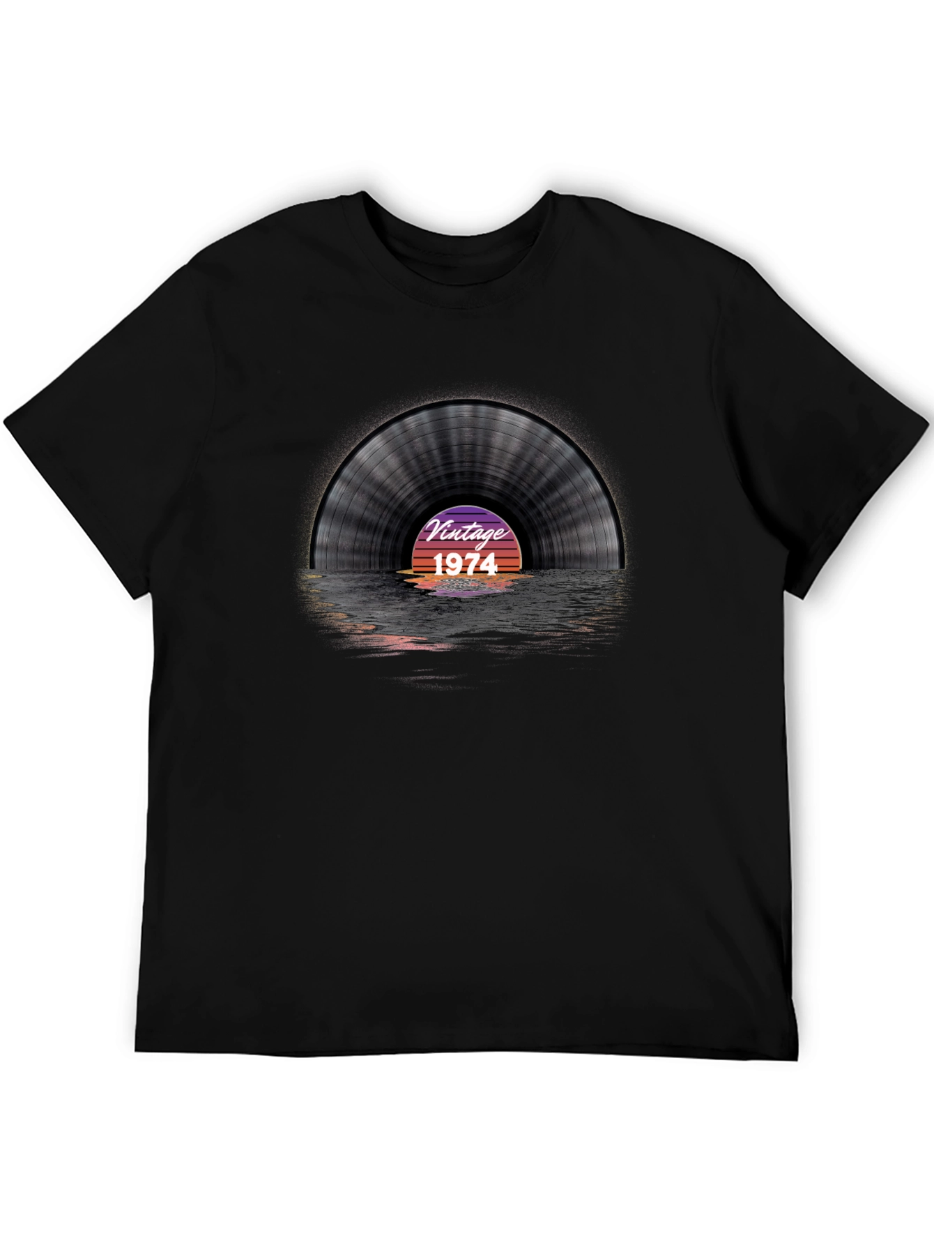 Vintage 1974 Record T-Shirt - Classic Vinyl Style