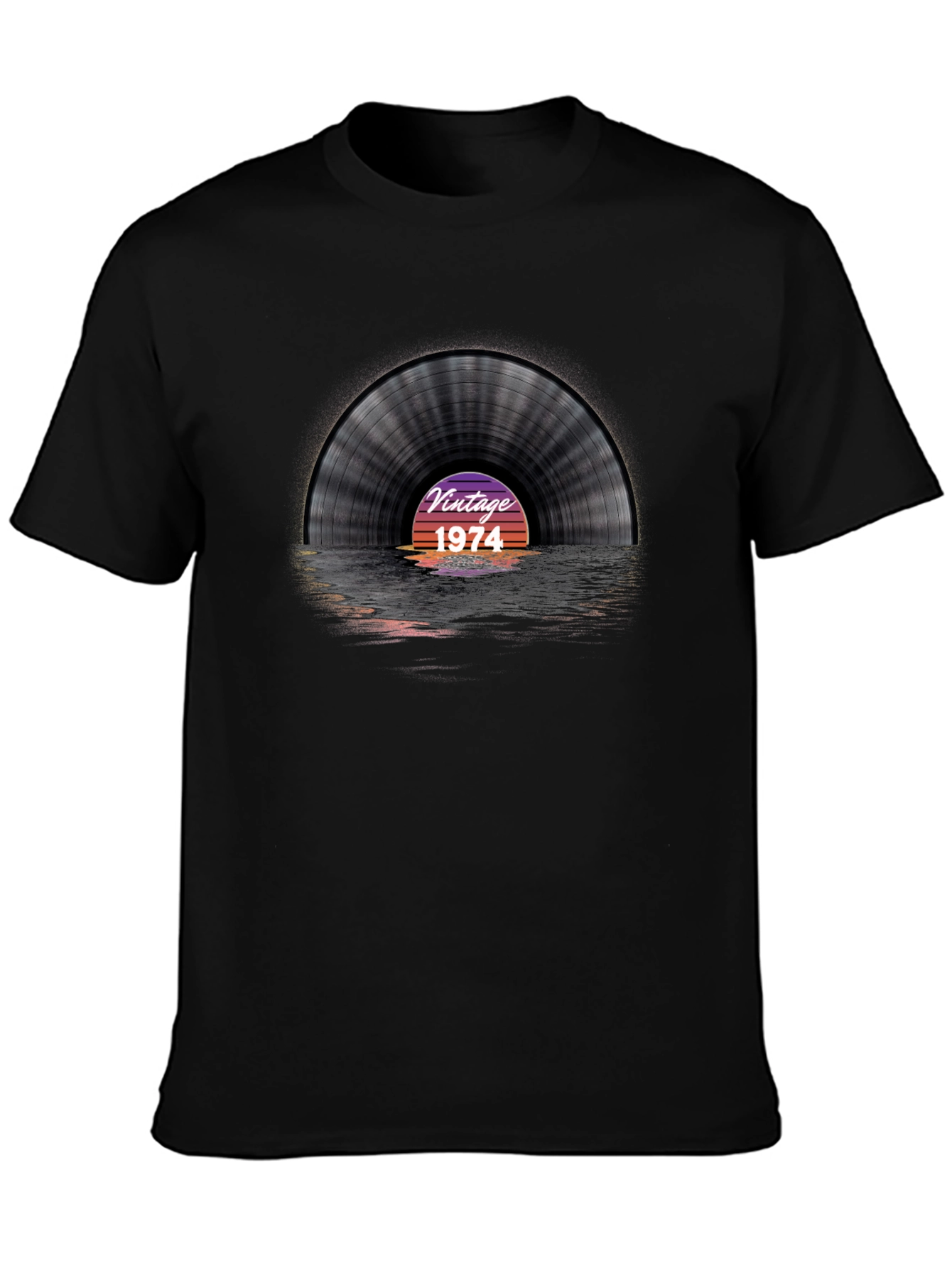 Vintage 1974 Record T-Shirt - Classic Vinyl Style
