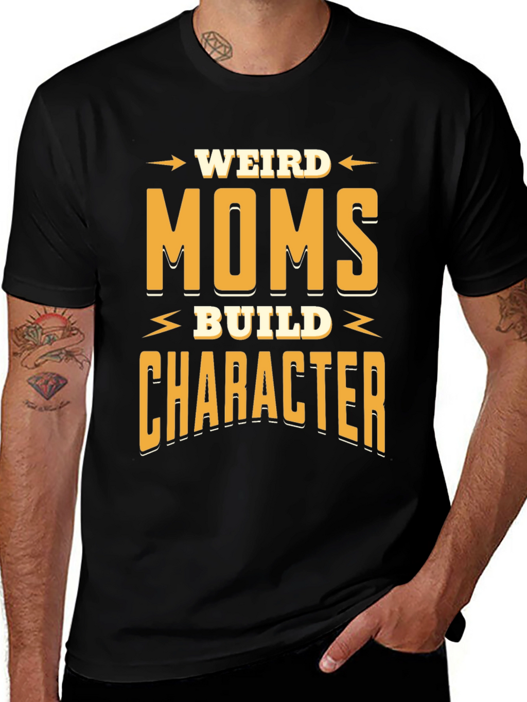 Weird Moms Build Character Funny Graphic T-Shirt