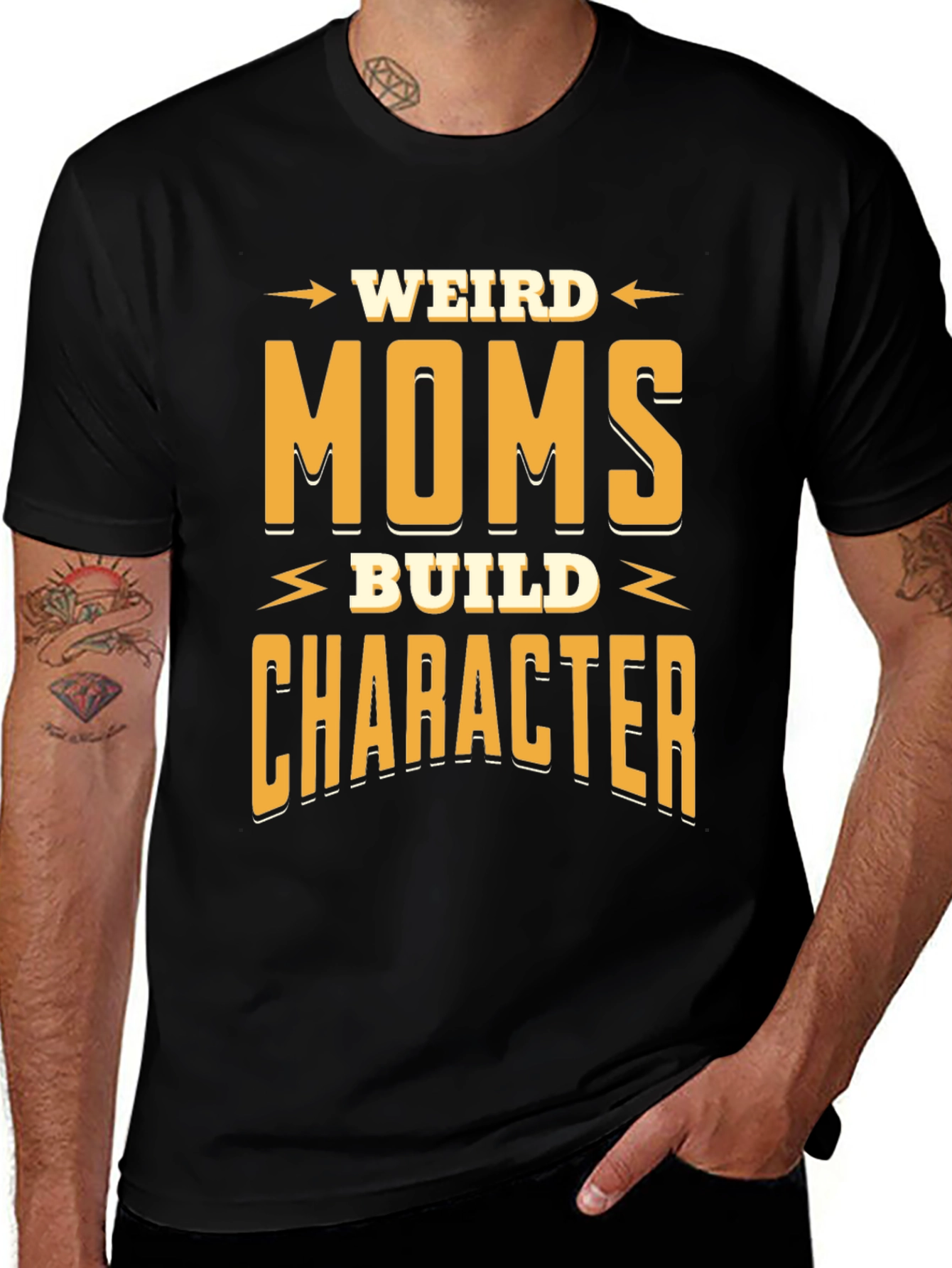 Weird Moms Build Character Funny Graphic T-Shirt