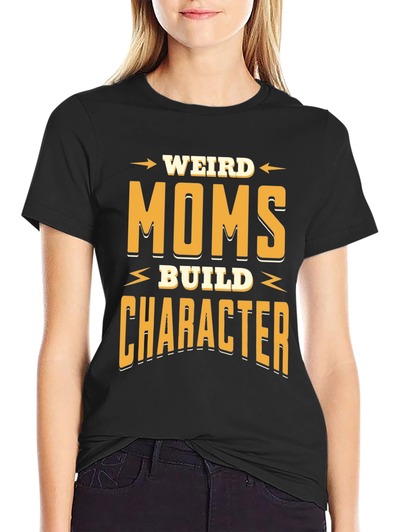 Weird Moms Build Character Funny Graphic T-Shirt