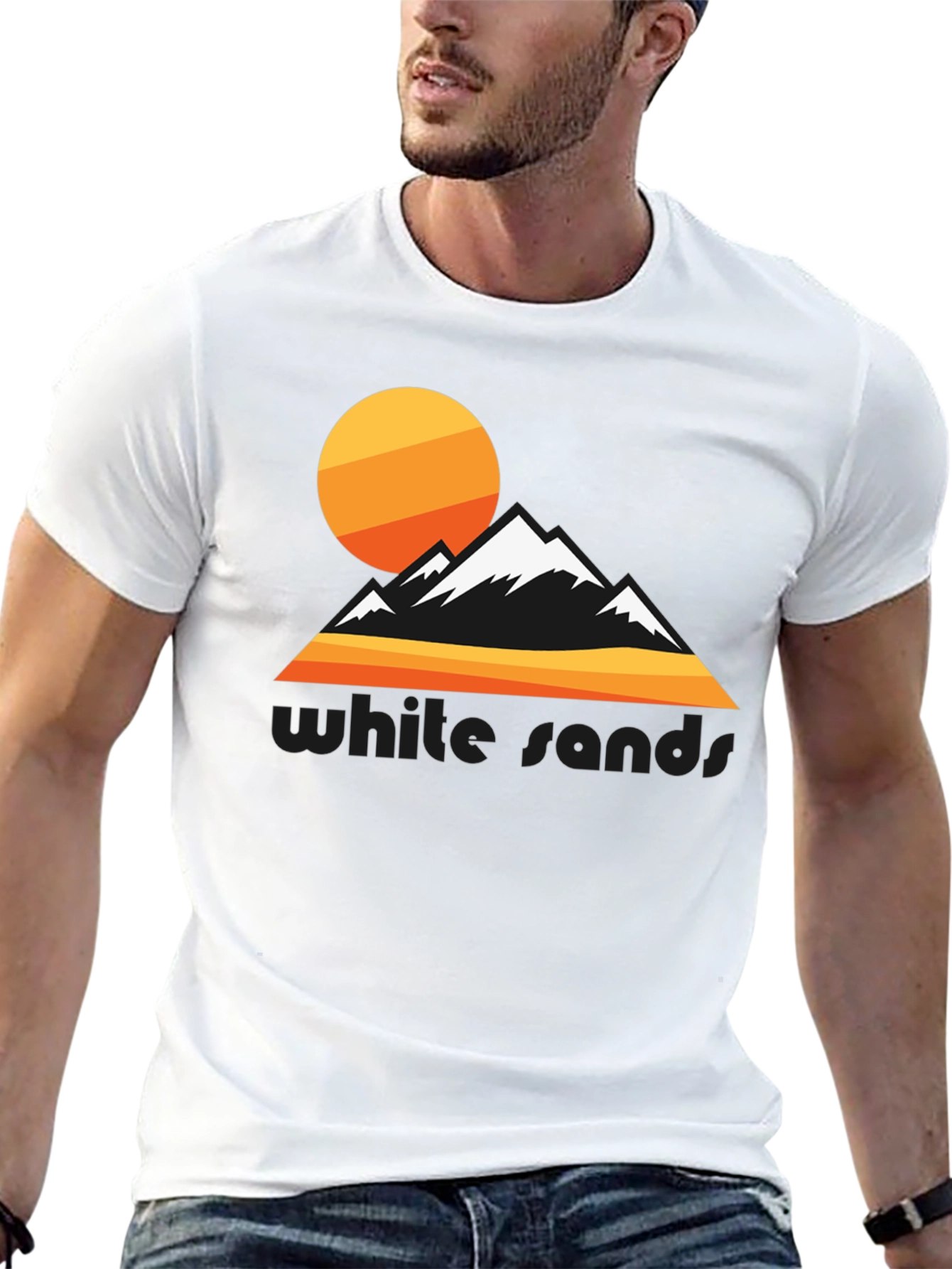 White Sands Graphic Tee - Retro Mountain Design