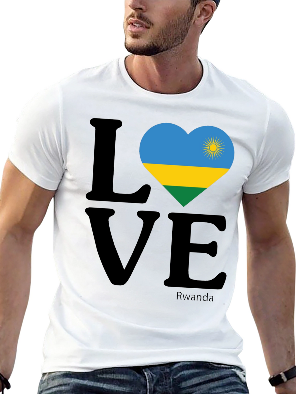 Rwanda Love Heart Flag T-Shirt