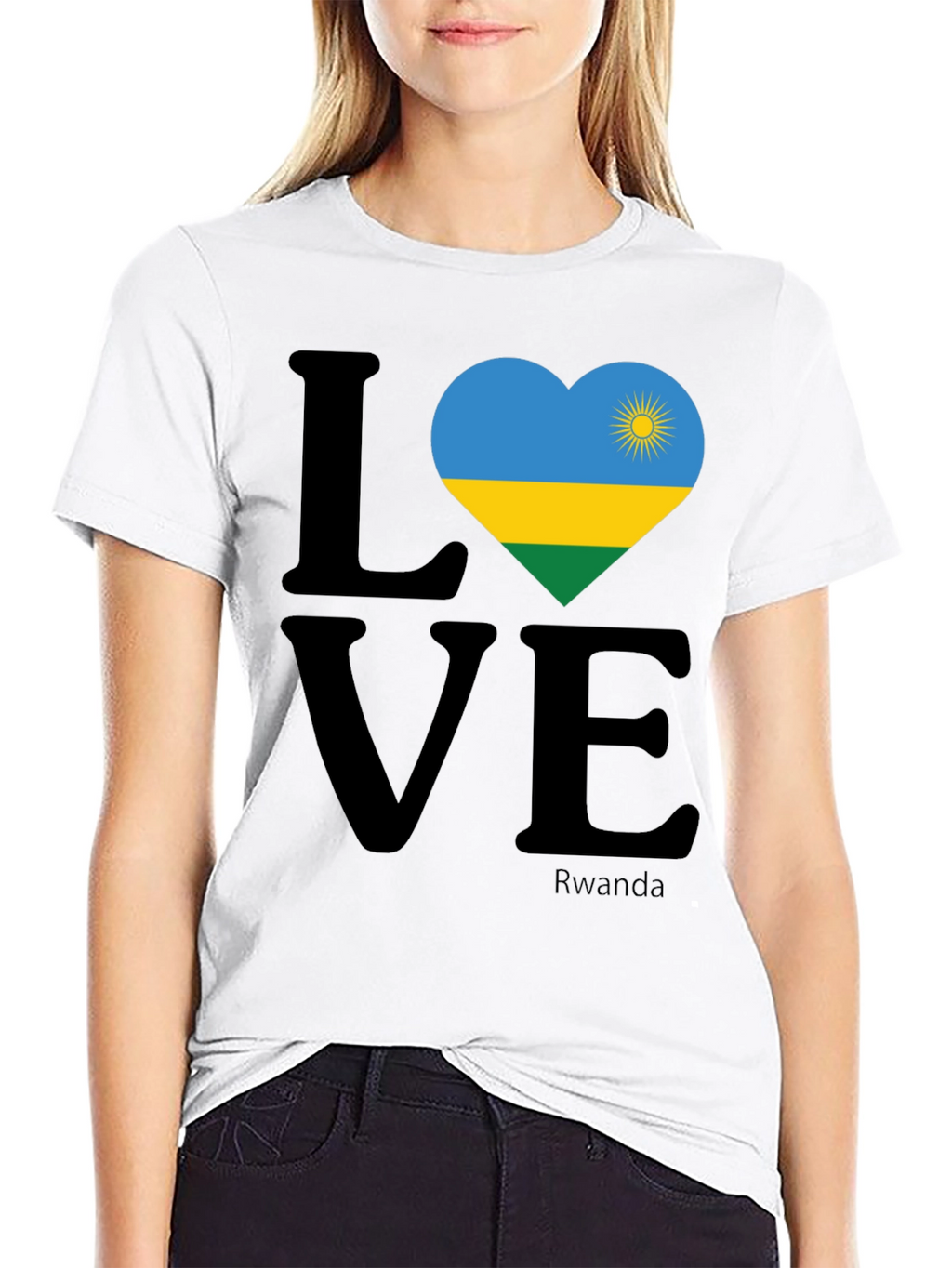 Rwanda Love Heart Flag T-Shirt