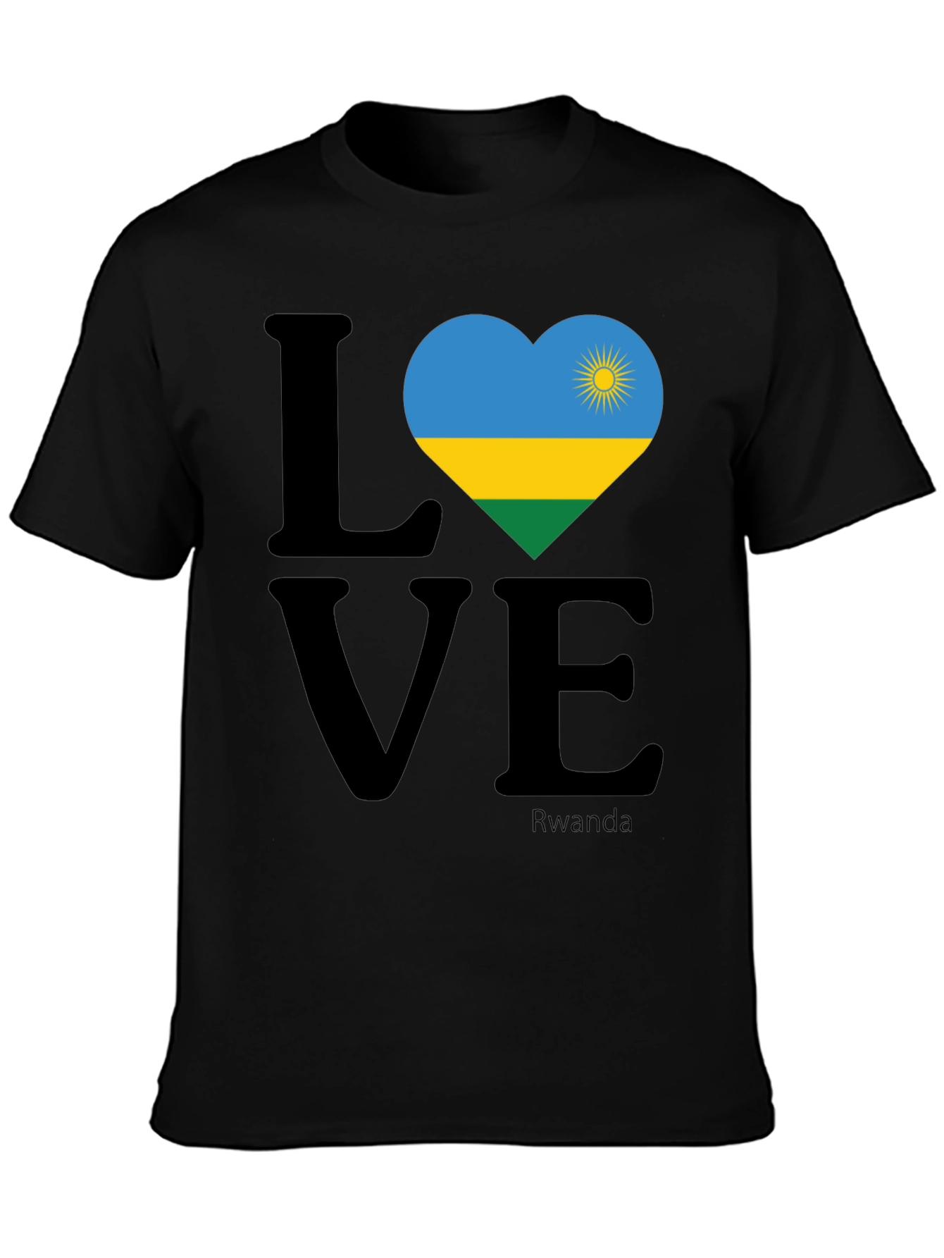 Rwanda Love Heart Flag T-Shirt