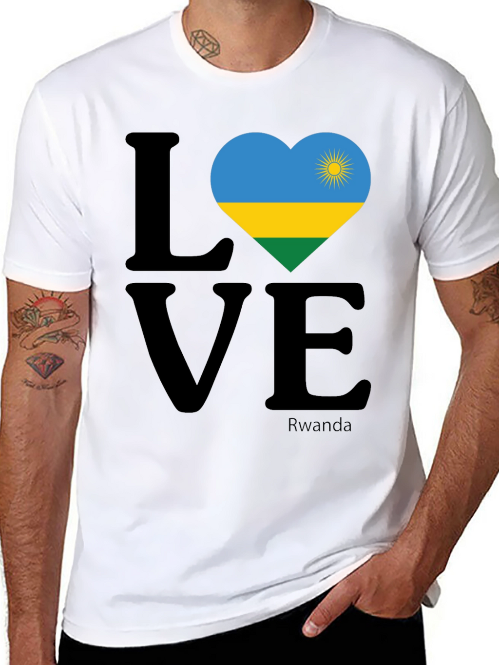 Rwanda Love Heart Flag T-Shirt