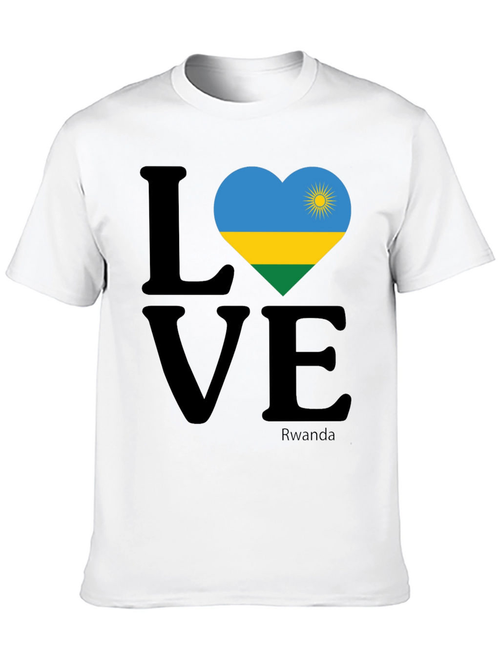 Rwanda Love Heart Flag T-Shirt