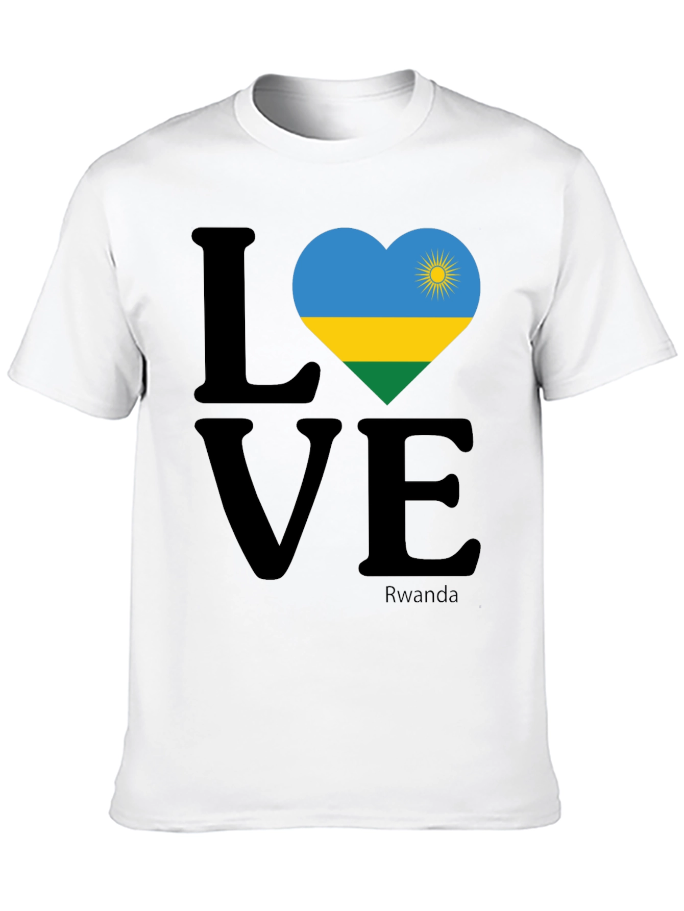 Rwanda Love Heart Flag T-Shirt