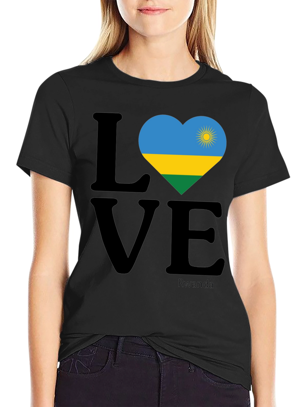 Rwanda Love Heart Flag T-Shirt