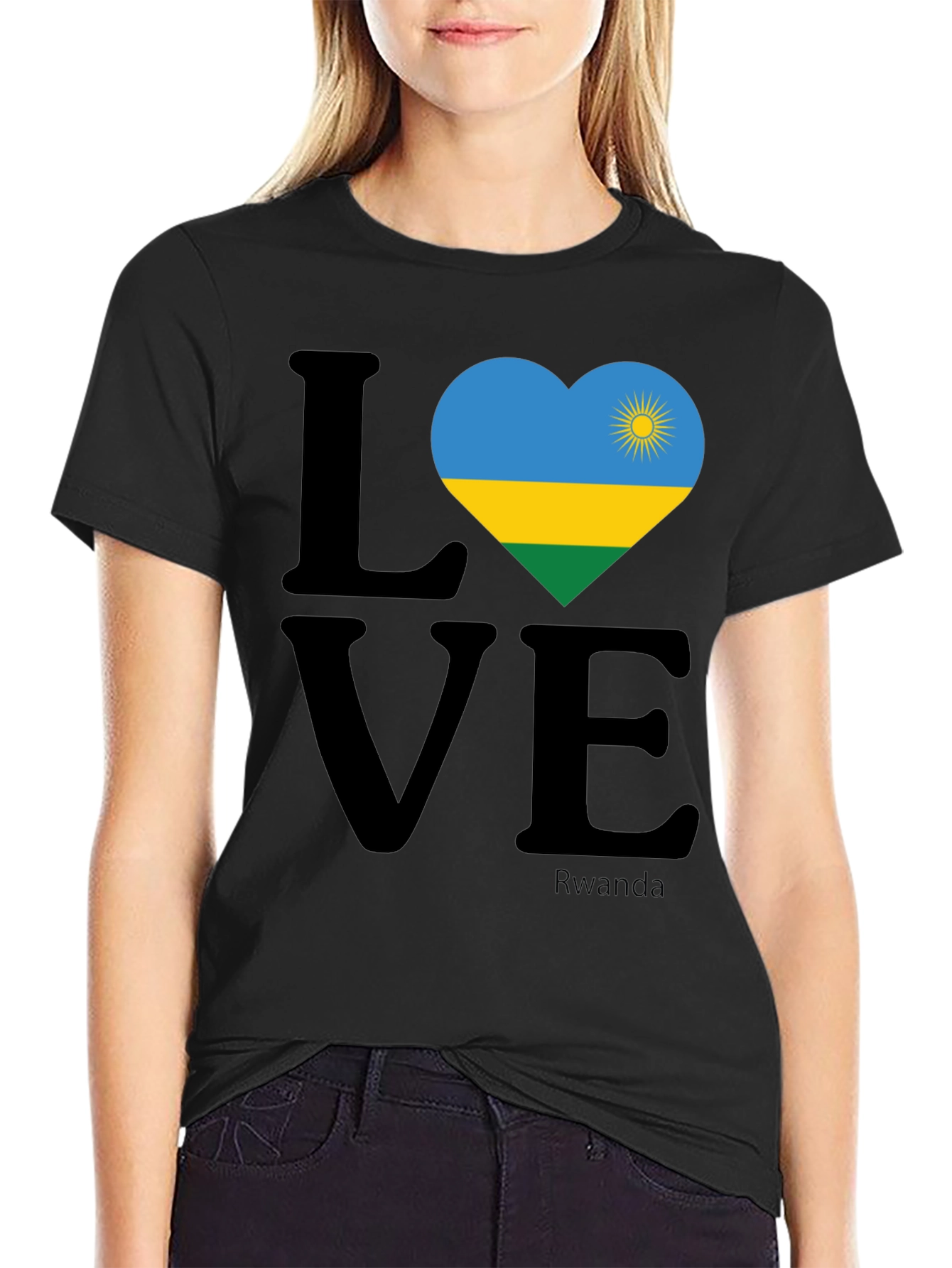 Rwanda Love Heart Flag T-Shirt
