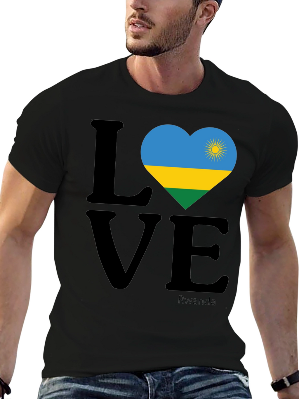 Rwanda Love Heart Flag T-Shirt