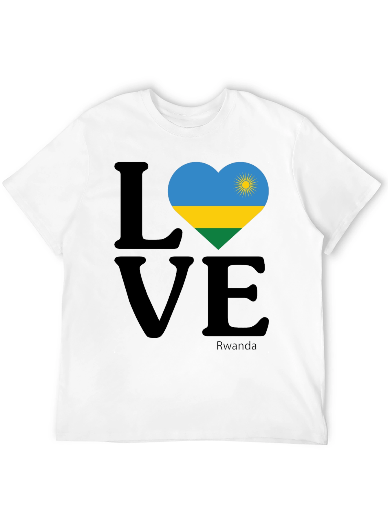 Rwanda Love Heart Flag T-Shirt