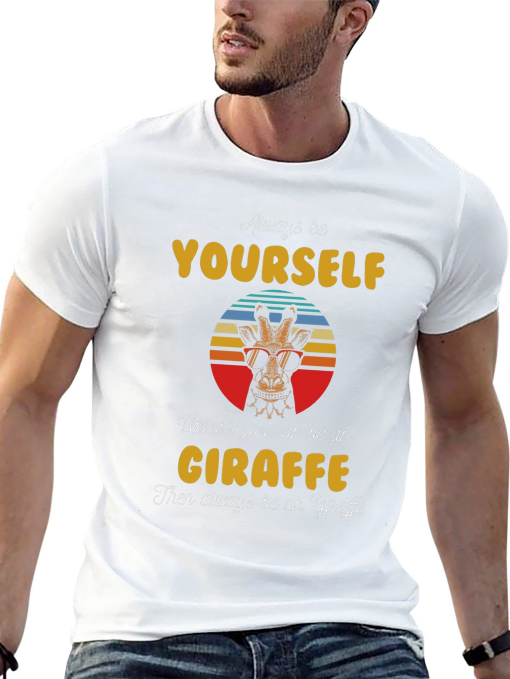 Cool Giraffe Graphic Tee - Always Be Yourself T-Shirt