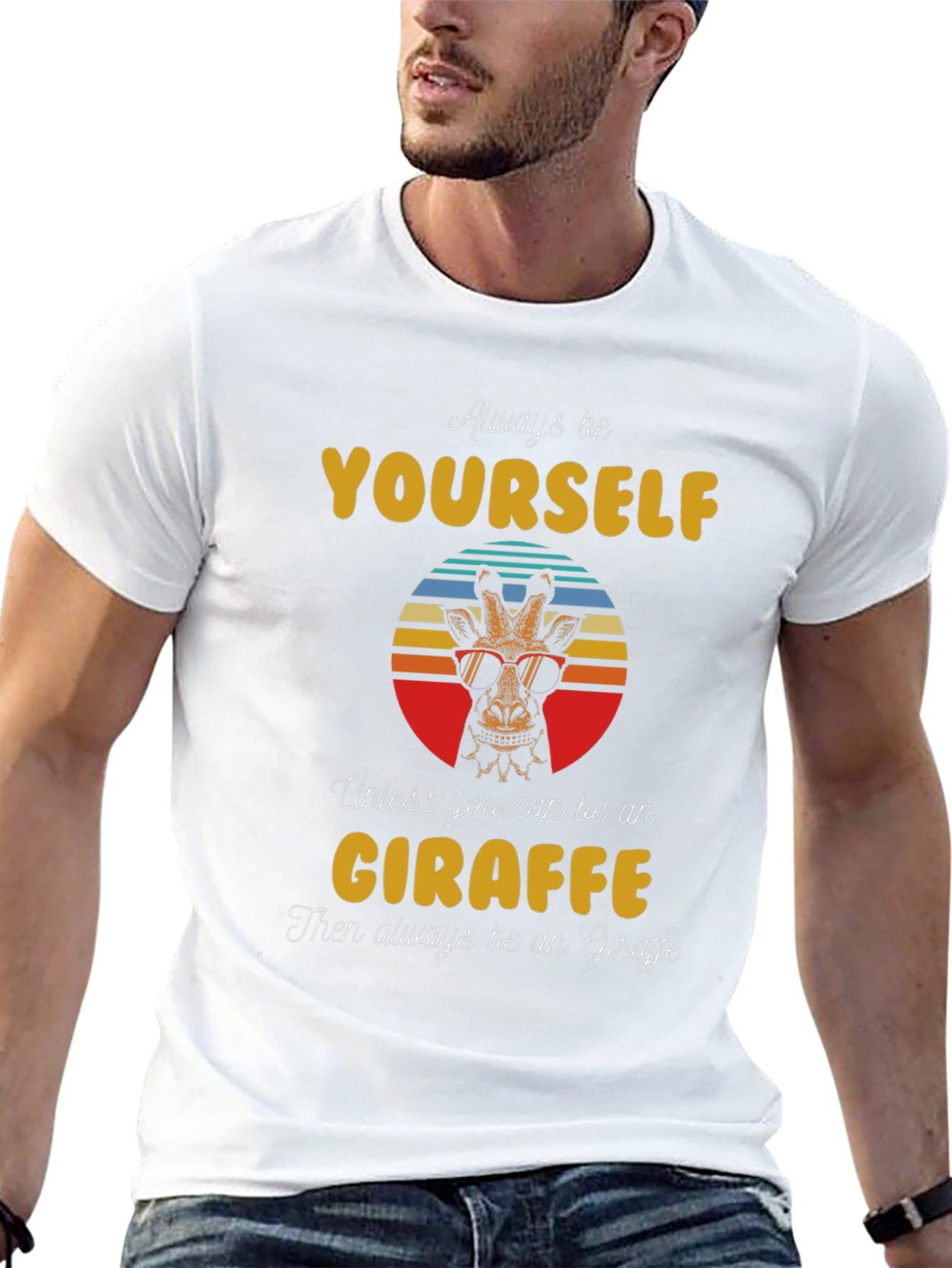 Cool Giraffe Graphic Tee - Always Be Yourself T-Shirt
