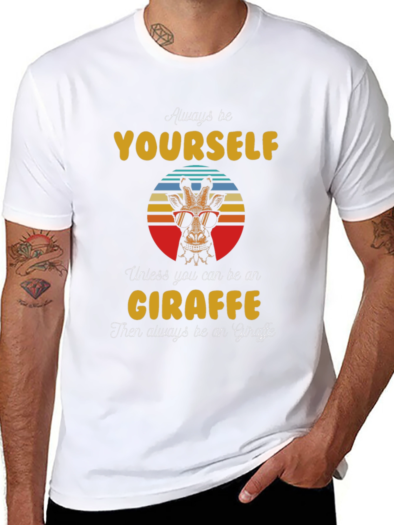 Cool Giraffe Graphic Tee - Always Be Yourself T-Shirt