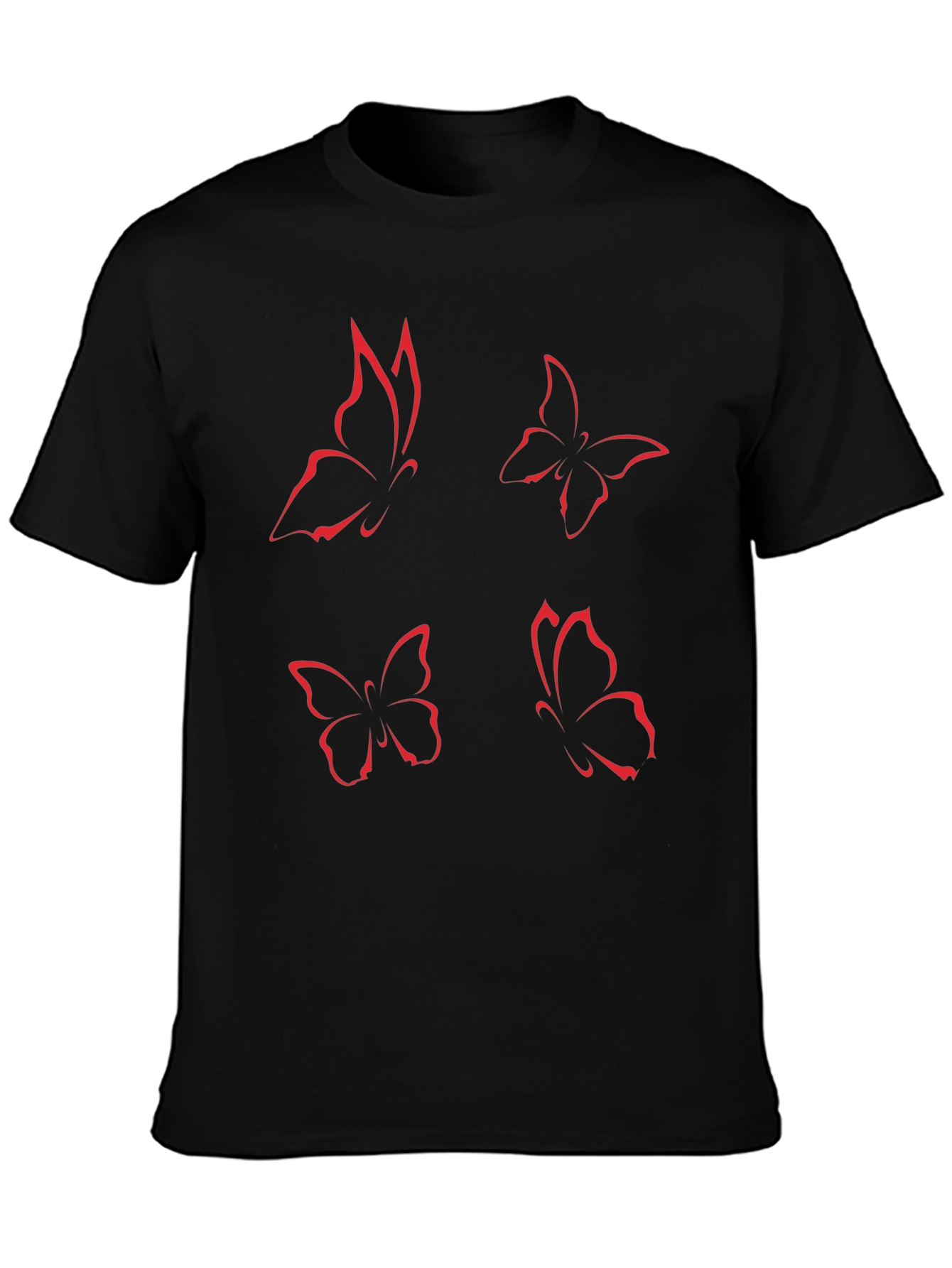 Butterfly Graphic Tee - Black Short Sleeve