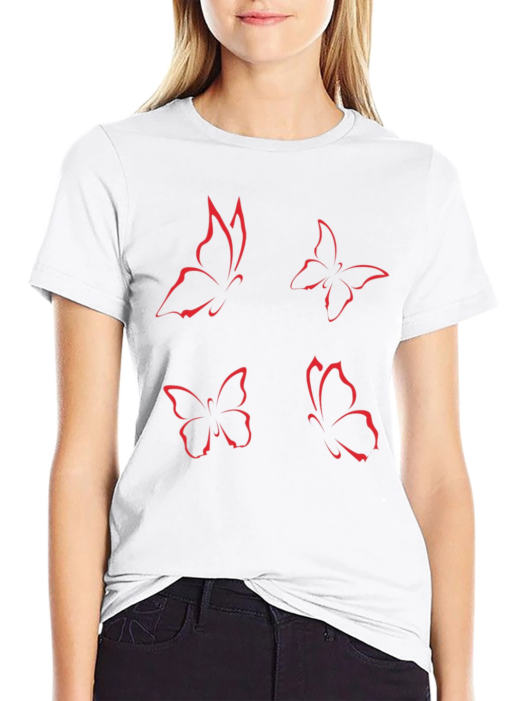 Butterfly Graphic Tee - Black Short Sleeve