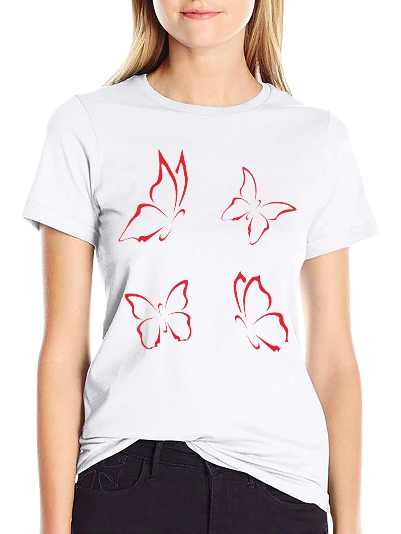 Butterfly Graphic Tee - Black Short Sleeve