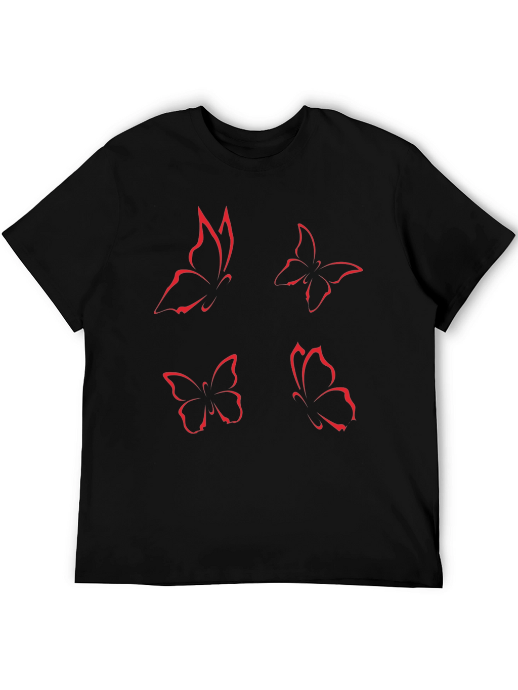 Butterfly Graphic Tee - Black Short Sleeve