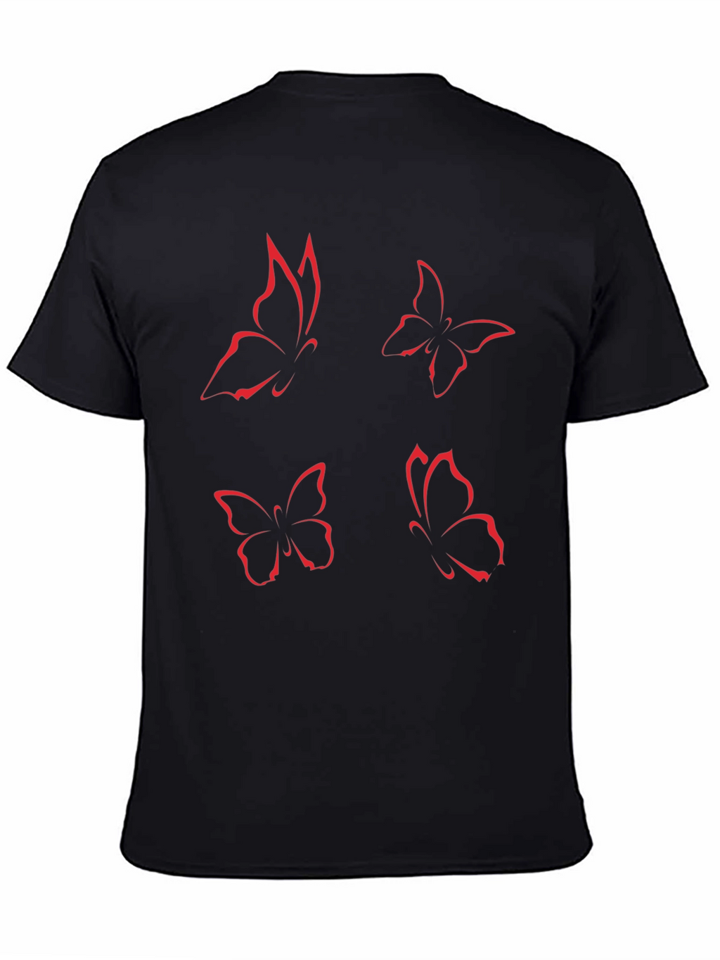 Butterfly Graphic Tee - Black Short Sleeve