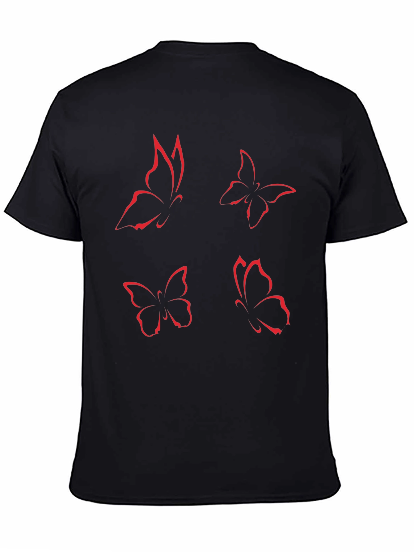 Butterfly Graphic Tee - Black Short Sleeve