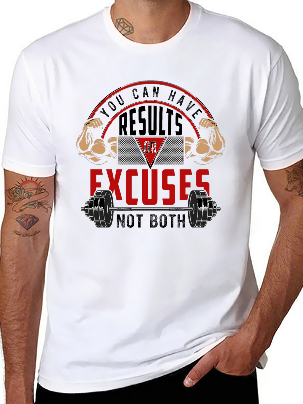 Results or Excuses Graphic T-Shirt - Fitness Motivation