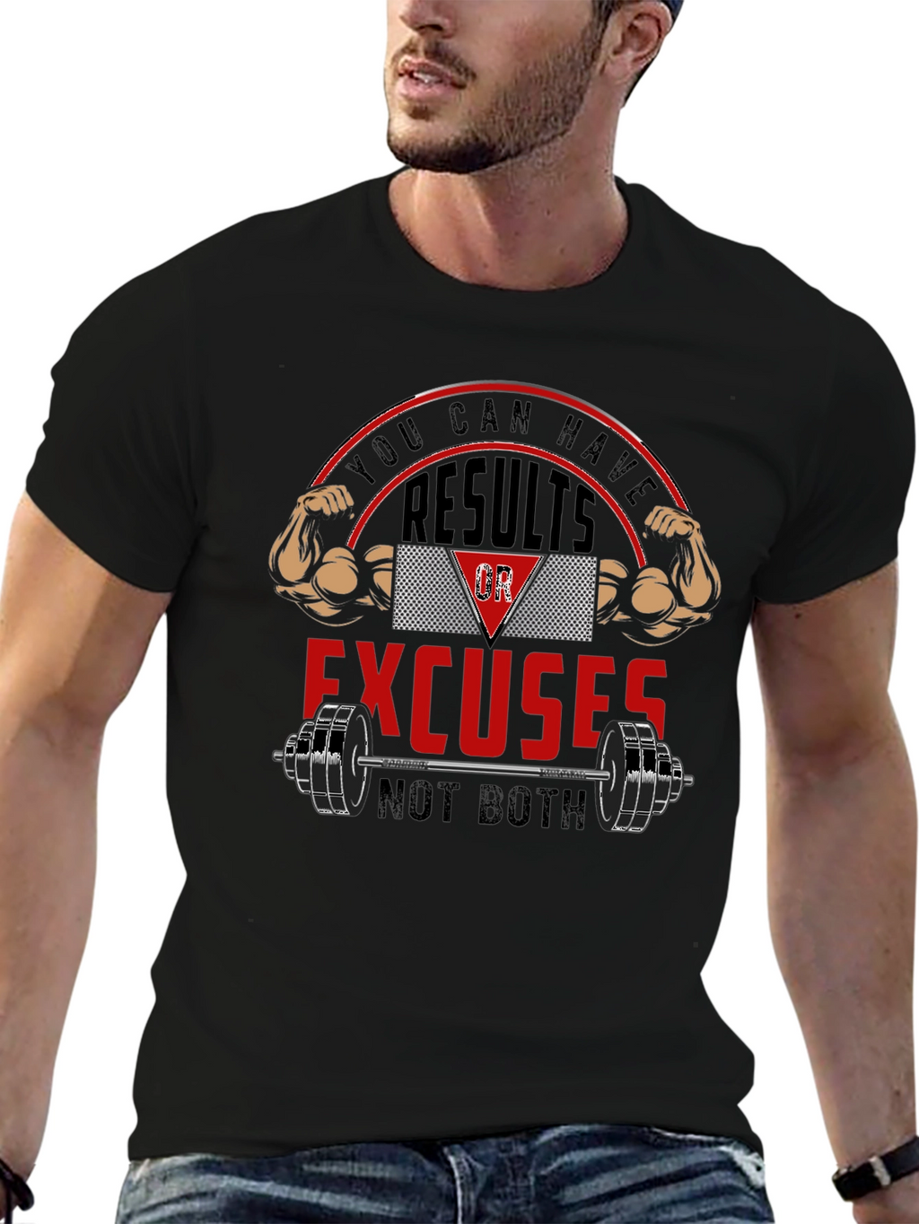Results or Excuses Graphic T-Shirt - Fitness Motivation