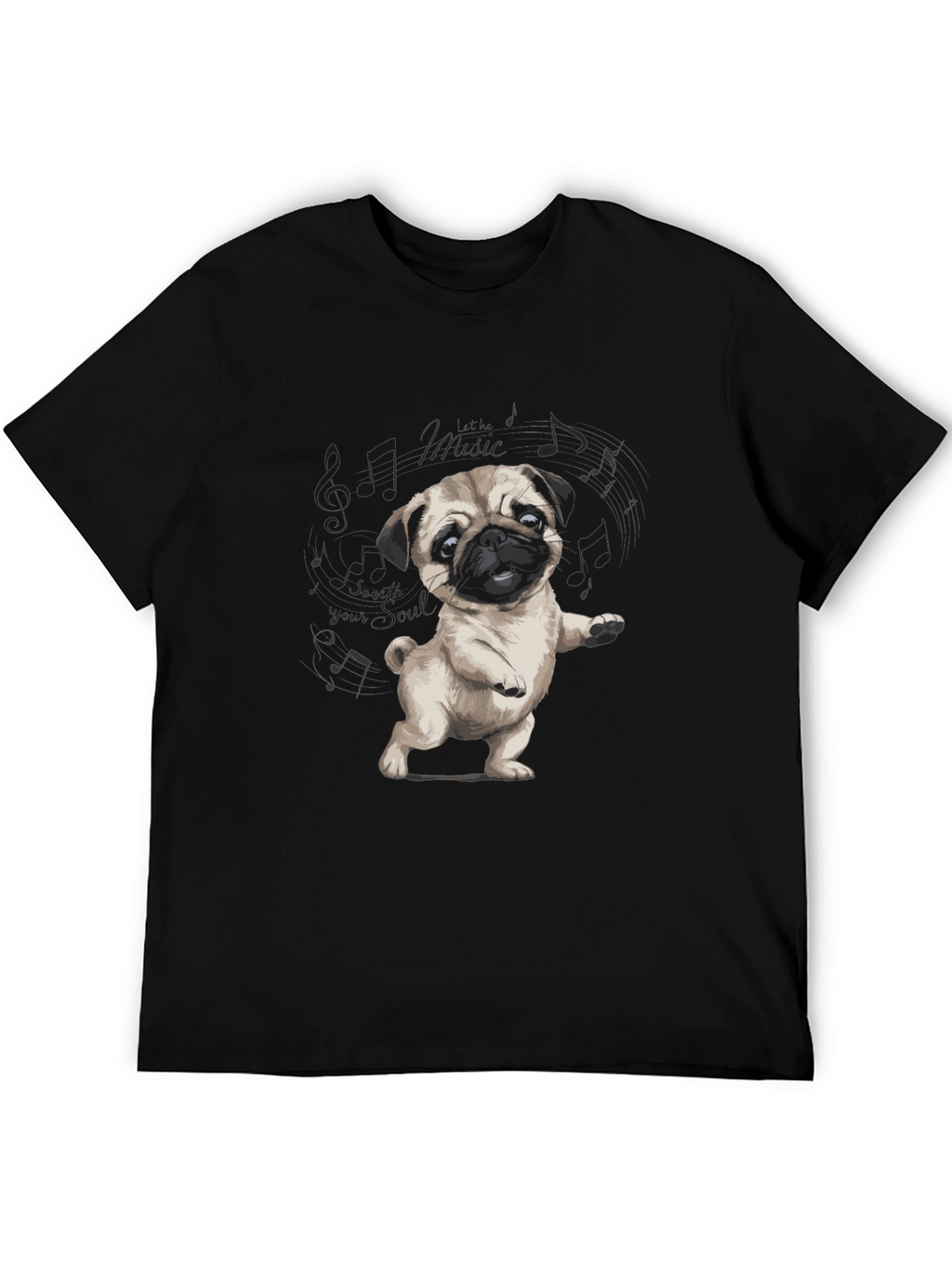 Dancing Pug Black T-Shirt